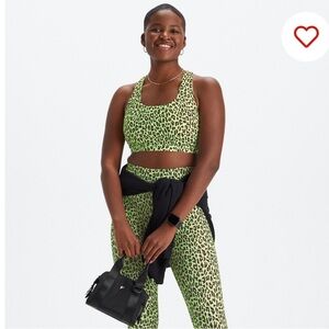 Fabletics Boost Medium Impact Sports Bra in Highlighter Wavy Cheetah